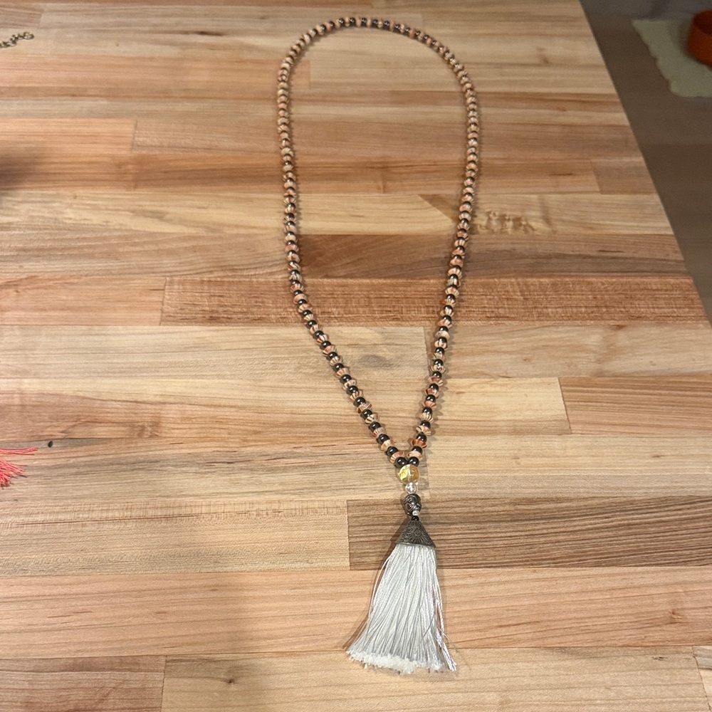 Mala bead necklace for spiritual focus, counting mantras and meditations.